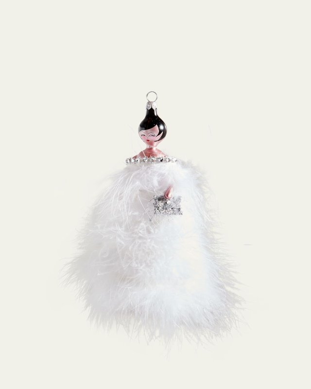 Fashionista Feathers Dress Christmas Ornament